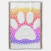 Dog Paw Print farbenfroh Halftone Hintergrund Decke (Vorderseite Vertikal)