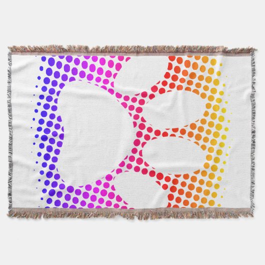 Dog Paw Print farbenfroh Halftone Hintergrund Decke (Vorderseite)