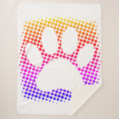Dog Paw Print farbenfroh Halftone Hintergrund Sherpadecke (Vorderseite)