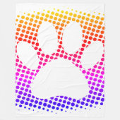 Dog Paw Print farbenfrohe Halftone Hintergrund Fle Fleecedecke (Vorderseite)