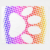 Dog Paw Print farbenfrohe Halftone Hintergrund Fle Fleecedecke (Vorderseite (Horizontal))