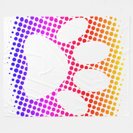 Dog Paw Print farbenfrohe Halftone Hintergrund Fle Fleecedecke (Vorderseite (Horizontal))