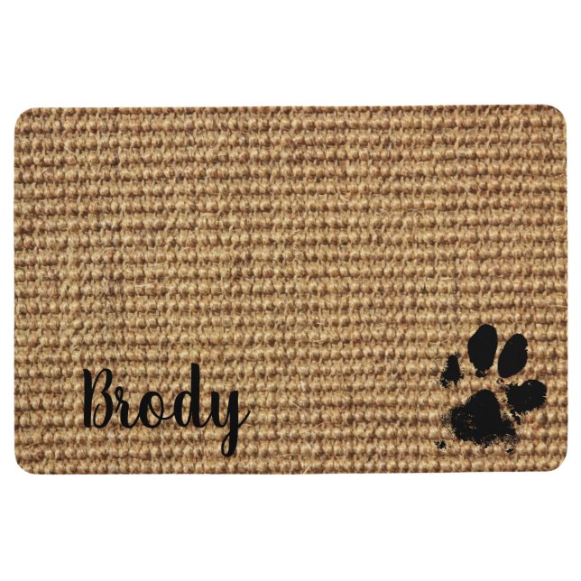 Dog Paw Print Floormat - Dog Bowl Tischset Bodenmatte (Vorderseite)