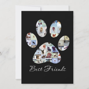 Dog Paw Print Foto Leinwand, benutzerdefinierte Do Dankeskarte