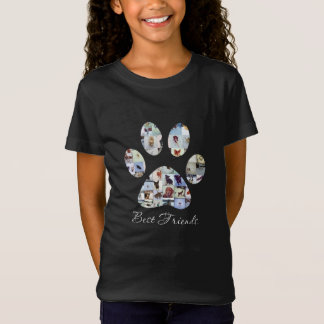 Dog Paw Print Foto Leinwand, benutzerdefinierte Do T-Shirt