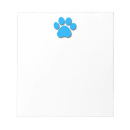 Dog Paw Print für Hund Lover BRIGHT BLUE Notizblock