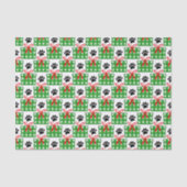 Dog Paw Print Gift Box Pattern Design Red Green Seidenpapier (Vorderseite)