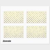 Dog Paw Print Gold Weiße Metallische Imitate Foil Rechteckiger Aufkleber (Blatt)