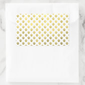 Dog Paw Print Gold Weiße Metallische Imitate Foil Rechteckiger Aufkleber (Tasche)