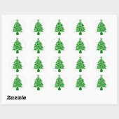 Dog Paw Print Green Christmas Tree Runder Aufkleber (Blatt)