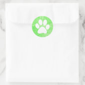 Dog Paw Print Green und White Stickers (Tasche)
