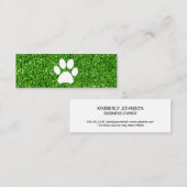 Dog Paw Print | Grüngrashintergrund Mini Visitenkarte (Vorne/Hinten)