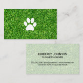 Dog Paw Print | Grüngrashintergrund Visitenkarte (Vorne/Hinten)