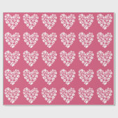 Dog Paw Print Hearts Muster Geschenkpapier (Flach)