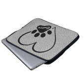 Dog Paw Print Heft mit Name Laptopschutzhülle (Vorne Knopf)