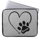 Dog Paw Print Heft mit Name Laptopschutzhülle (Vorderseite)
