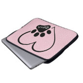 Dog Paw Print Heft mit Name Laptopschutzhülle (Vorne Knopf)