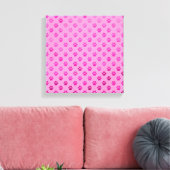 Dog Paw Print "Hot Pink" Pink Hintergrund Metallic Leinwanddruck (Insitu (Wohnzimmer))