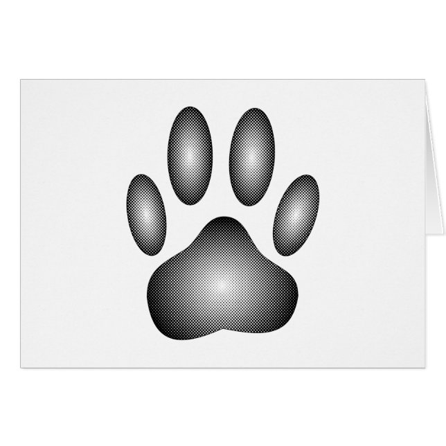 Dog Paw Print in Schwarz-Weiß-Farbe (Vorderseite (Horizontal))