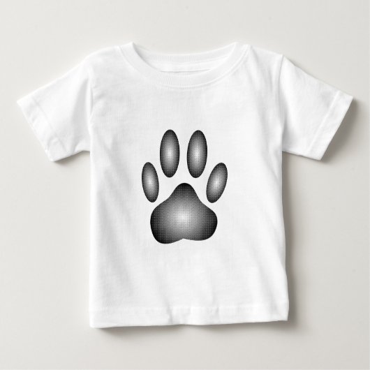 Dog Paw Print in Schwarz-Weiß-Farbe Baby T-shirt (Vorderseite)