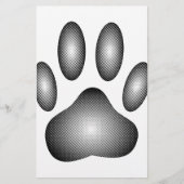 Dog Paw Print in Schwarz-Weiß-Farbe Briefpapier (Vorderseite)