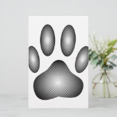 Dog Paw Print in Schwarz-Weiß-Farbe Briefpapier (Stehend Vorderseite)
