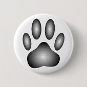Dog Paw Print in Schwarz-Weiß-Farbe Button (Vorderseite)