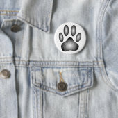 Dog Paw Print in Schwarz-Weiß-Farbe Button (Beispiel)