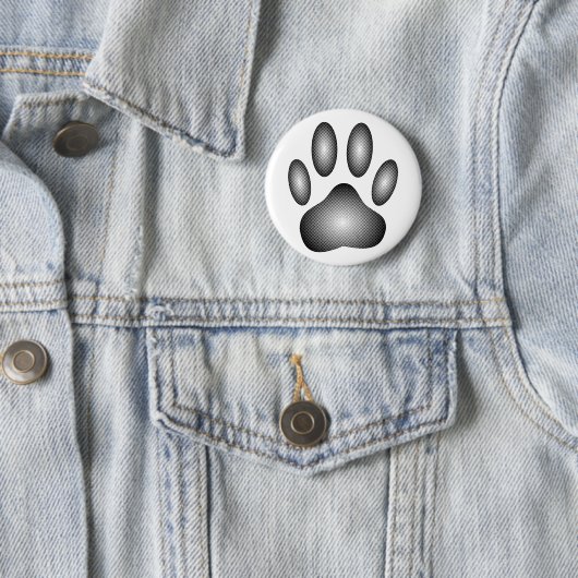 Dog Paw Print in Schwarz-Weiß-Farbe Button (Beispiel)