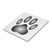 Dog Paw Print in Schwarz-Weiß-Farbe Fliese (Seite)