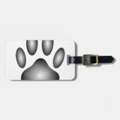 Dog Paw Print in Schwarz-Weiß-Farbe Gepäckanhänger (Vorderseite horizontal)