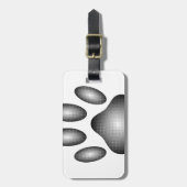 Dog Paw Print in Schwarz-Weiß-Farbe Gepäckanhänger (Vorderseite vertikal)