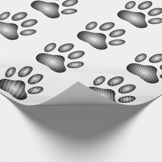 Dog Paw Print in Schwarz-Weiß-Farbe Geschenkpapier (Ecke)
