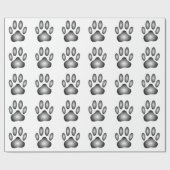 Dog Paw Print in Schwarz-Weiß-Farbe Geschenkpapier (Flach)