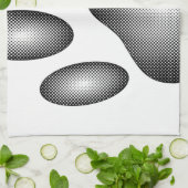 Dog Paw Print in Schwarz-Weiß-Farbe Geschirrtuch (Gefaltet)