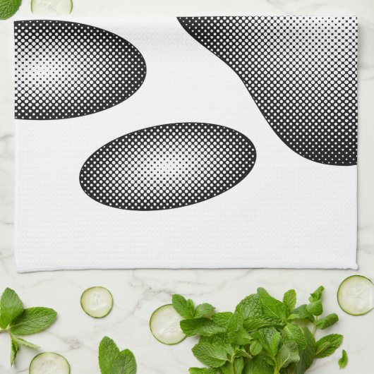 Dog Paw Print in Schwarz-Weiß-Farbe Geschirrtuch (Gefaltet)