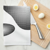 Dog Paw Print in Schwarz-Weiß-Farbe Geschirrtuch (Viertel Falte)