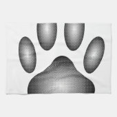 Dog Paw Print in Schwarz-Weiß-Farbe Geschirrtuch (Horizontal)