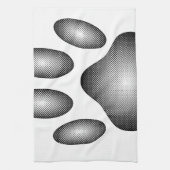 Dog Paw Print in Schwarz-Weiß-Farbe Geschirrtuch (Vertikal)