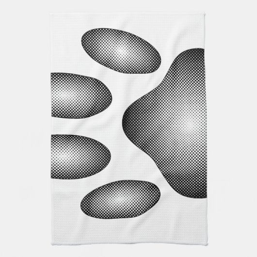 Dog Paw Print in Schwarz-Weiß-Farbe Geschirrtuch (Vertikal)
