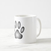 Dog Paw Print in Schwarz-Weiß-Farbe Kaffeetasse (VorderseiteRechts)