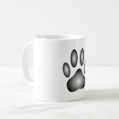 Dog Paw Print in Schwarz-Weiß-Farbe Kaffeetasse (Vorderseite Links)