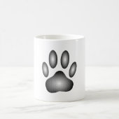 Dog Paw Print in Schwarz-Weiß-Farbe Kaffeetasse (Mittel)