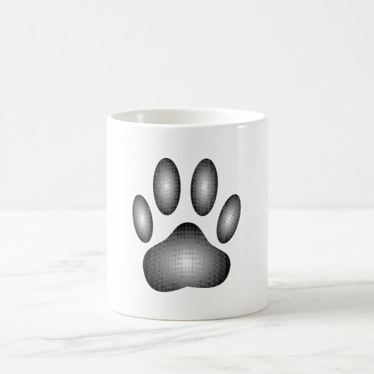 Dog Paw Print in Schwarz-Weiß-Farbe Kaffeetasse (Mittel)