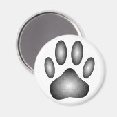 Dog Paw Print in Schwarz-Weiß-Farbe Magnet (Vorderseite/Rückseite)