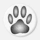 Dog Paw Print in Schwarz-Weiß-Farbe Magnet (Vorne)