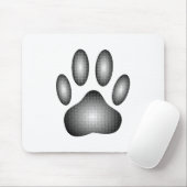 Dog Paw Print in Schwarz-Weiß-Farbe Mousepad (Mit Mouse)