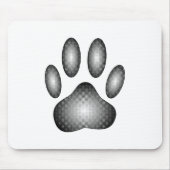 Dog Paw Print in Schwarz-Weiß-Farbe Mousepad (Vorne)