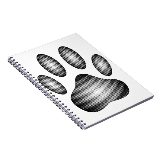 Dog Paw Print in Schwarz-Weiß-Farbe Notizblock (Rechte Seite)
