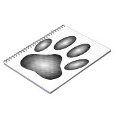 Dog Paw Print in Schwarz-Weiß-Farbe Notizblock (Linke Seite)